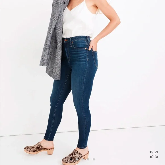 MADEWELL Petite Curvy High-Rise Skinny Jeans in Sussex Wash: TENCEL™ Denim | 30P - Picture 1 of 7